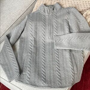 Coldwater Creek gray pullover 1/4 zip pullover long sleeve top New